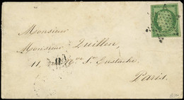 Let EMISSION DE 1849 - 2    15c. Vert, Obl. ETOILE S. Env., Au Verso Càd PARIS 24/5/53, TB. C - 1849-1876: Klassieke Periode