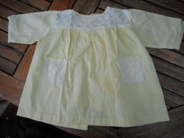 Blouse Vintage Jaune Dentelle Blanche 18 Mois - 1940-1970