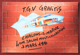 CPSM  51, TGV Grafitis Pour Le Salon Multicollection De Chalons En Champagne En 1991, Illustration Jacques Lardie - Autres