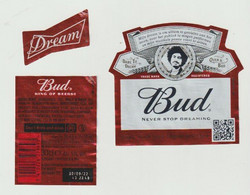 Bier Etiket-beerlabel BUD Anheuser-Busch (USA) Dare To Dream Over A BUD Paquito - Birra