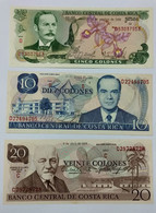 COSTA RICA 5 10 20 50 100 AND 1000 COLONES 1985-1992 SERIES 6 PIECES SET UNCIRCULATED BANKNOTES - Costa Rica