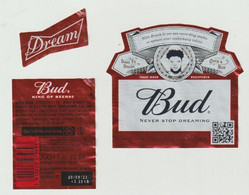 Bier Etiket-beerlabel BUD Anheuser-Busch (USA) Dare To Dream Over A BUD Roga - Birra