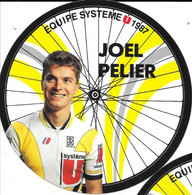 Fiche Cyclisme Avec Palmares - Joel Pelier, Equipe Système U 1987, Carte Roue De Vélo (Cycles Gitane) - Sport