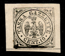 Antichi Stati Italiani - Modena - 1859 - Segnatasse - 10 Cent (5) Gomma Originale - Molto Bello - Diena (1.800) - Non Classés
