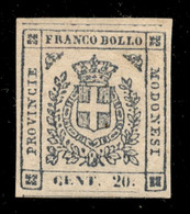 Antichi Stati Italiani - Modena - 1859 - 20 Cent (15) Gomma Originale - Emilio Diena + Colla (5.000) - Altri & Non Classificati