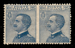 Regno - Vittorio Emanuele III - 1908 - 25 Cent Michetti (83 L) - Coppia Orizzontale Con Dentellata Al Centro - Gomma Int - Other & Unclassified