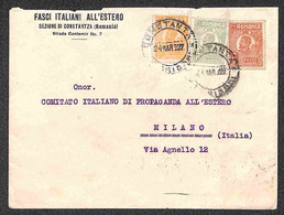 NULL - Vittorio Emanuele III - Ferdinando I (270II+274II+280I) - Busta "Fasci Italiani All'Estero" Da Costanza A Milano  - Other & Unclassified