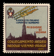 NULL - Posta Aerea E Aerogrammi - 1918 - Missione Di Vienna - Vignetta Nuova - Gomma Originale - Diena - Other & Unclassified