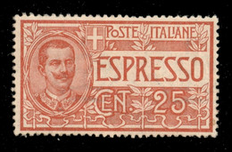 Regno - Espressi - 1903 - 25 Cent (1) - Gomma Integra - Ottimamente Centrato (600) - Other & Unclassified