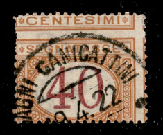 Regno - Segnatasse - 1890 - 40 Cent (24la) Usato - Dentellatura Orizzontale Spostata In Alto - Non Quotato - Other & Unclassified