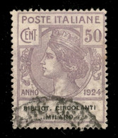 Regno - Enti Parastatali - 1924 - 50 Cent (16) Bibliot. Circolanti Milano - Usato - Raro - Other & Unclassified