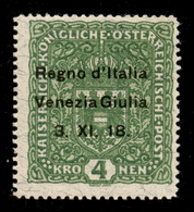 Occupazioni I Guerra Mondiale - Venezia Giulia - 1918 - 4 Kronen (17) - Gomma Integra - Cert. Colla (3.750) - Other & Unclassified