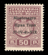 Occupazioni II Guerra Mondiale - Montenegro - Segnatasse - 1941 - 50 Para (1a - Violetto Lilla) - Gomma Integra - Oliva  - Sonstige & Ohne Zuordnung