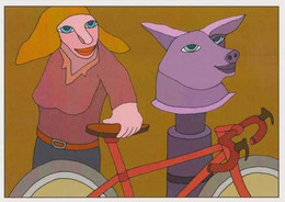 Cpm 1741/459 ERGON - Femme à La Bicyclette  - Vélo - Cyclisme - Bicycle - Cycle - Bête - Illustrateurs - Illustrateur - Ergon