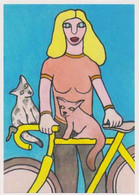 Cpm 1741/479 ERGON - Femme à Bicyclette  - Chat - Vélo - Cyclisme - Bicycle - Cycle - Illustrateurs - Illustrateur - Ergon