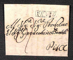 Prefilateliche E Documenti - Italia - Prato - Lettera Per Pisa Del 3.1.1812 - Completa Di Testo Interno - Other & Unclassified