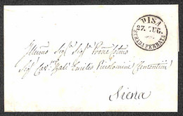 Prefilateliche E Documenti - Italia - Posta Strada Ferrata (P.ti R2) - Lettera Per Siena Del 27.7.1853 - Other & Unclassified