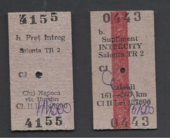 Romania, Train Ticket With Intercity Complementary Ticket, 2005 - Europa