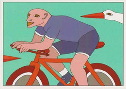 Cpm 1741/564 ERGON - Homme à Bicyclette - Cigogne - Vélo - Cyclisme - Bicycle - Illustrateur - Peintre - Ergon