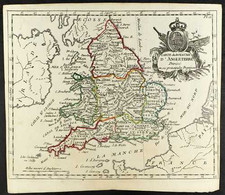 19TH CENTURY MAP OF ENGLAND Circa 1806 Engraved Map By DE LAPORTE Of Paris, Most Attractive Showing The Counties Of Engl - Altri & Non Classificati