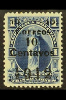 1912 10c On 1c Blue With SURCHARGE IN BLACK, Scott 101d Or SG 129b, Mint. For More Images, Please Visit Http://www.sanda - Bolivia