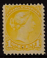1870 - 1893 Small Queen 1c Yellow Perfs 11½ X 12, Unitrade 35vii (SG 92 Shade), Graded Fine Never Hinged Mint With Small - Altri & Non Classificati