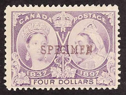 1897 $4 Purple Diamond Jubilee With "SPECIMEN" Overprint, Unitrade 64 Or SG 139s, Fine Never Hinged Mint, Scarce As Thus - Altri & Non Classificati