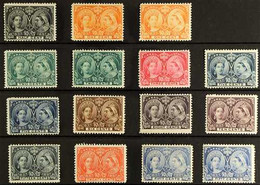 1897 Jubilee Set To Both 50c Ultramarine Complete, SG 121-135, Including All SG Shades, Very Fine, Lightly Hinged Mint.  - Altri & Non Classificati