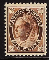 1897-98 6c Brown "Maple Leaf" Definitive, SG 147 Or Unitrade 71, Very Fine Never Hinged Mint. For More Images, Please Vi - Altri & Non Classificati