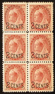 1899 2c On 3c Rose-carmine, SG 172 Or Unitrade 88, A Fine Never Hinged Mint BLOCK OF SIX. (6 Stamps) For More Images, Pl - Altri & Non Classificati