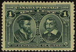 1908 1c Blue-green Quebec Centenary, SG 189 Or Unitrade 97, Very Fine Never Hinged Mint. For More Images, Please Visit H - Altri & Non Classificati