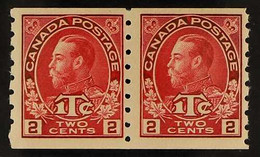 1916 (FEB) 2c+1c Rose-red Die I, Imperf X Perf 8 War Tax Coil Stamp, SG 234 Or Unitrade MR6, Fine Never Hinged Mint Hori - Altri & Non Classificati