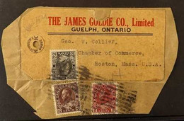1921 ADMIRAL - SCARCE USAGE An Unusual Printed Parcel Tag Of "The James Goldie Co Limited, Guelph, Ontario", Affixed To  - Altri & Non Classificati