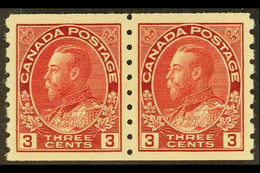 1922-31 3c Carmine (Die I) Imperf X Perf 8, SG 258, Very Fine Mint Pair (2 Stamps) For More Images, Please Visit Http:// - Altri & Non Classificati