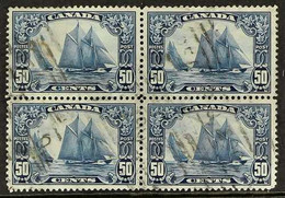 1928-29 50c Blue "Bluenose", SG 284, Block Of 4, Used With Roller Cancellation (4 Stamps) For More Images, Please Visit  - Altri & Non Classificati