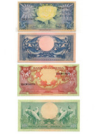 INDONESIA 5 10 25 50 AND 100 RUPIAH 1959 SERIES 5 PIECES BANKNOTES SET VF+-UNC - Indonésie