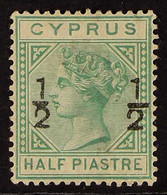 1882 ½ On ½d Emerald-green, Watermark Crown CC, SG 23, Fine Mint. For More Images, Please Visit Http://www.sandafayre.co - Other & Unclassified