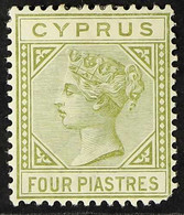 1882-86 4pi Pale Olive-green, Watermark Crown CA, Die I, SG 20, Mint, Rounded Bottom Right Hand Corner. For More Images, - Other & Unclassified