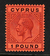 1921-23 £1 Purple And Black / Red, Wmk Mult Crown CA, SG 101, Mint Very Lightly Hinged (previously Sold As Never Hinged  - Other & Unclassified