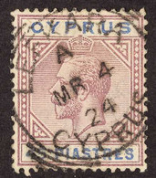 1921-23 45pi Dull Purple And Ultramarine, SG 99, Neat Almost Full Lefkara 1924 Squared Circle. For More Images, Please V - Other & Unclassified