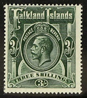 1921-28 3s. Slate-green, Script Watermark, SG 80, Fine Mint. For More Images, Please Visit Http://www.sandafayre.com/ite - Falkland