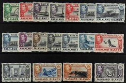 1938-50 Complete Definitive Set, SG 146/163, Very Fine Mint. (18 Stamps) For More Images, Please Visit Http://www.sandaf - Falkland