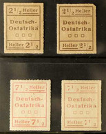 GERMAN EAST AFRICA WUGA PROVISIONALS 1916 2½h Blackish Brown Type I & Type II (this With Small Faults) And 7½h Red Type  - Altri & Non Classificati