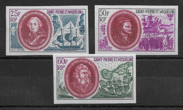 St Pierre Et Miquelon Poste Aérienne N°50/52 - Non Dentelé - Neuf ** Sans Charnière - TB - Imperforates, Proofs & Errors