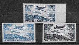 St Pierre Et Miquelon Poste Aérienne N°23 -3 Essais -  Non Dentelé - Neuf ** Sans Charnière - TB - Imperforates, Proofs & Errors