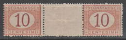 ITALIA 1890-94 - Segnatasse 10 C.** - Coppia Con Interspazio          (g8183) - Segnatasse