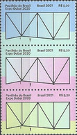 BRAZIL - STRIP OF THREE EXPO 2020 DUBAI 2021, BRAZILIAN PAVILLION 2021 - MNH - Unused Stamps
