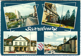 SARREBOURG Moselle 1969 " Carte Avec 4 Photos Colore Gare Marche Hotel De Ville Pp " Carte Postale Viewcard - Sarrebourg