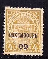Luxembourg 1909 Prifix Nr. 63 - Vorausentwertungen