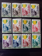 1952. Série Centenaire De La Médaille Militaire. 12 Timbres NEUFS++ . Côte YT Colonies 2022 : 193,00 € - 1952 Centenaire De La Médaille Militaire